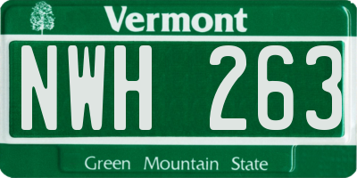 VT license plate NWH263