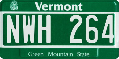 VT license plate NWH264
