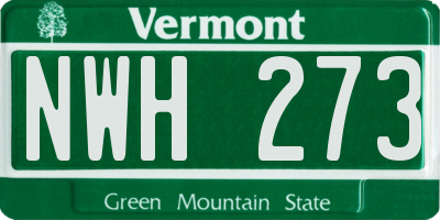 VT license plate NWH273