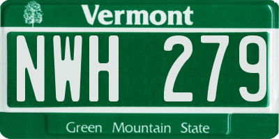 VT license plate NWH279