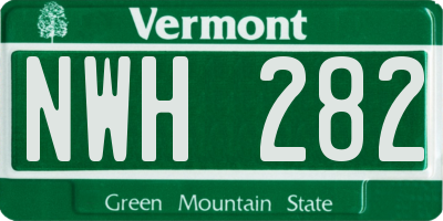 VT license plate NWH282