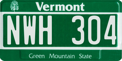 VT license plate NWH304