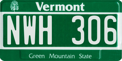 VT license plate NWH306