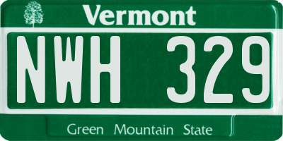 VT license plate NWH329