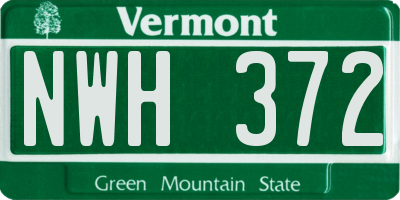 VT license plate NWH372