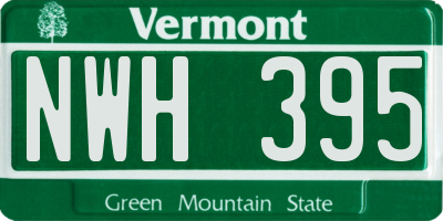 VT license plate NWH395