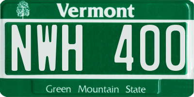 VT license plate NWH400