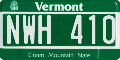 VT license plate NWH410