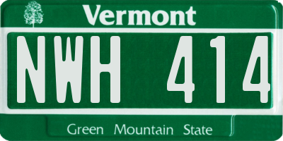 VT license plate NWH414