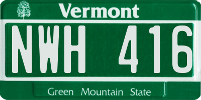 VT license plate NWH416