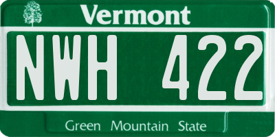 VT license plate NWH422
