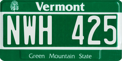 VT license plate NWH425