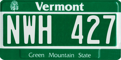 VT license plate NWH427