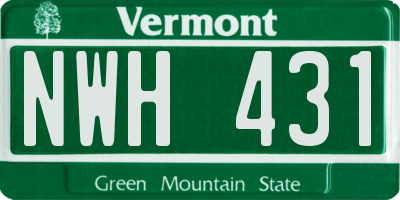 VT license plate NWH431