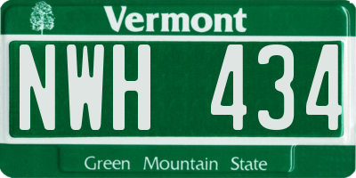 VT license plate NWH434
