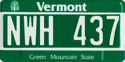 VT license plate NWH437