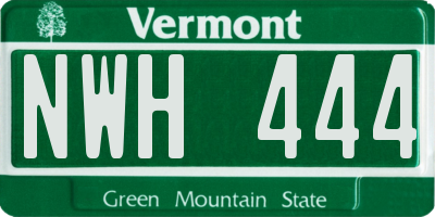 VT license plate NWH444