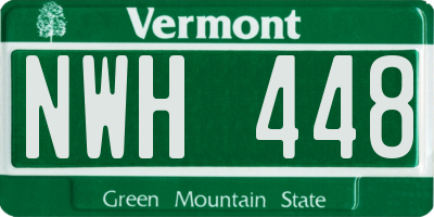 VT license plate NWH448