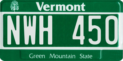 VT license plate NWH450