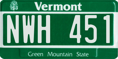 VT license plate NWH451
