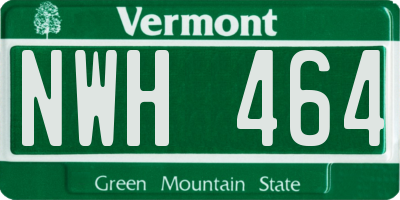 VT license plate NWH464