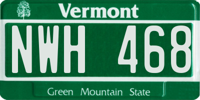 VT license plate NWH468