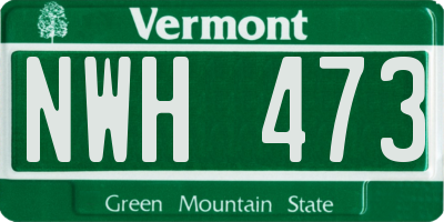 VT license plate NWH473