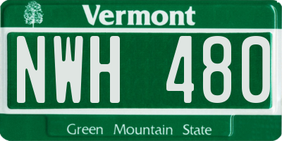 VT license plate NWH480