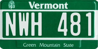 VT license plate NWH481
