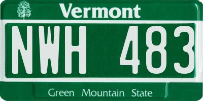 VT license plate NWH483