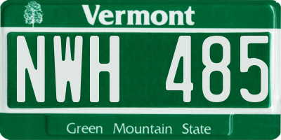 VT license plate NWH485
