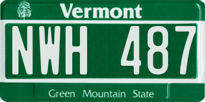 VT license plate NWH487