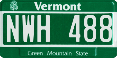 VT license plate NWH488