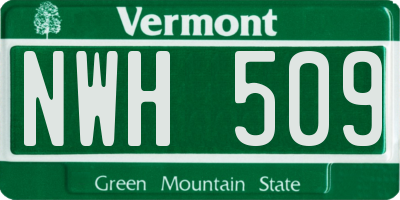 VT license plate NWH509