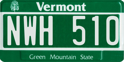 VT license plate NWH510