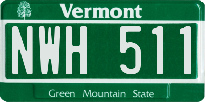 VT license plate NWH511