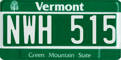 VT license plate NWH515
