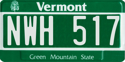 VT license plate NWH517