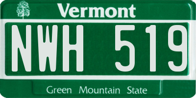 VT license plate NWH519