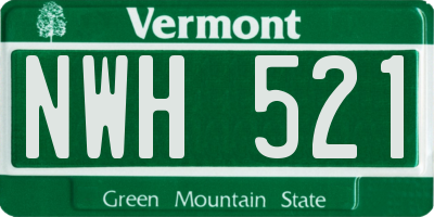 VT license plate NWH521