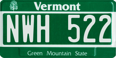 VT license plate NWH522