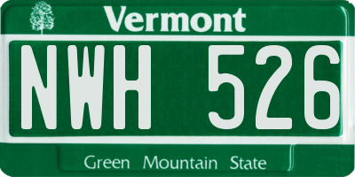 VT license plate NWH526