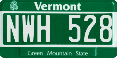 VT license plate NWH528
