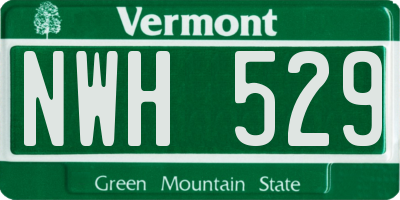 VT license plate NWH529