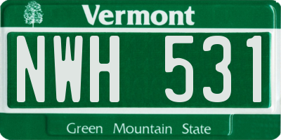 VT license plate NWH531