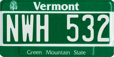 VT license plate NWH532