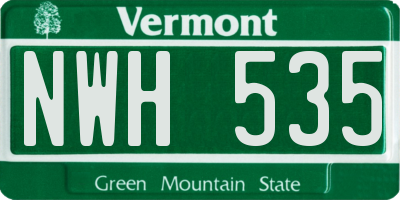 VT license plate NWH535