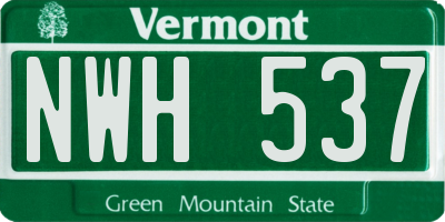 VT license plate NWH537