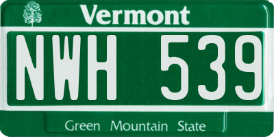VT license plate NWH539