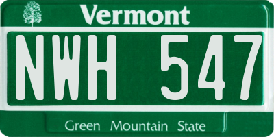 VT license plate NWH547